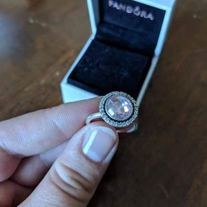 Pandora Brilliant Legacy Ring, Pink & Clear CZ